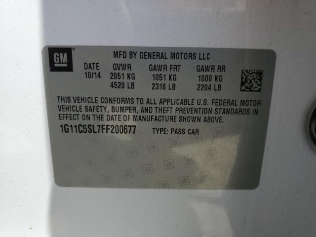 1G11C5SL7FF200677 - 2015 CHEVROLET MALIBU 1LT WHITE photo 12