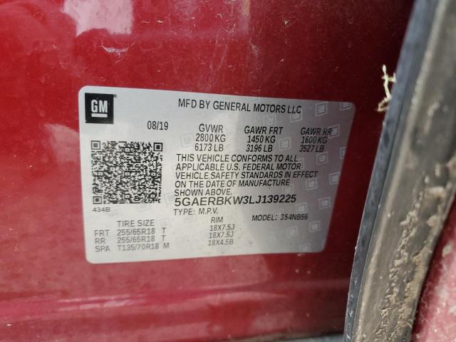 5GAERBKW3LJ139225 - 2020 BUICK ENCLAVE ESSENCE BURGUNDY photo 14