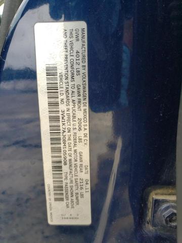 3VW1K7AJ0BM105908 - 2011 VOLKSWAGEN JETTA BASE 蓝色 照片 12