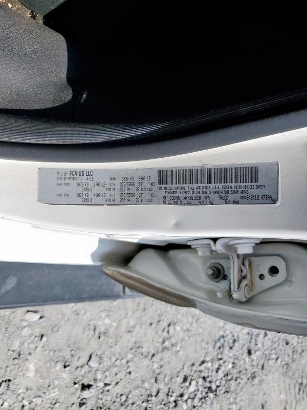 1C6RREFT4KN851968 - 2019 RAM 1500 BIG HORN/LONE STAR WHITE photo 12