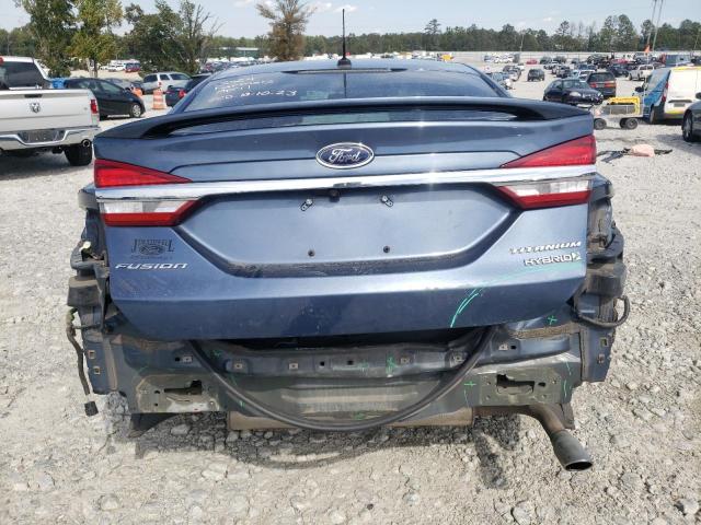 3FA6P0RU1JR117024 - 2018 FORD FUSION TITANIUM/PLATINUM HEV BLUE photo 6