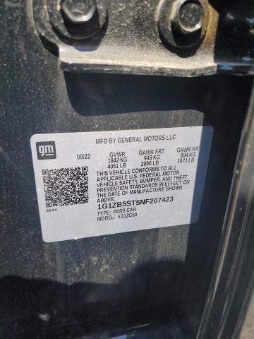 1G1ZB5ST5NF207423 - 2022 CHEVROLET MALIBU LS Qara foto 12