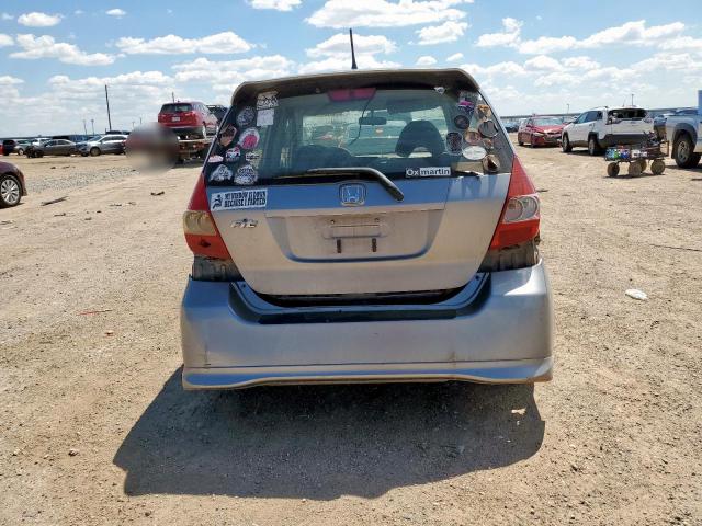 JHMGD37668S055484 - 2008 HONDA FIT SPORT SILVER photo 6