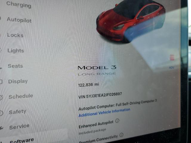 5YJ3E1EA2JF026897 - 2018 TESLA MODEL 3 Qırmızı foto 9
