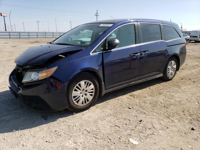 5FNRL5H21EB075056 - 2014 HONDA ODYSSEY LX BLUE photo 1