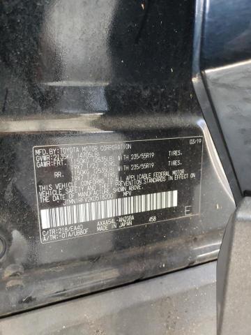 JTMN1RFV2KD518200 - 2019 TOYOTA RAV4 LIMITED BLACK photo 12