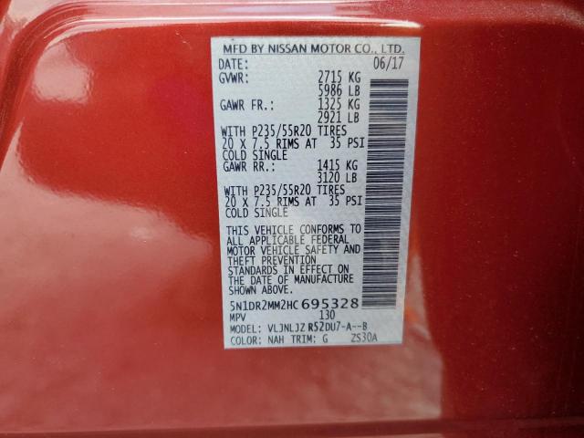 5N1DR2MM2HC695328 - 2017 NISSAN PATHFINDER S Rot Foto 13