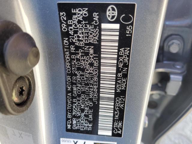 JTDB4MEE8R3018511 - 2024 TOYOTA COROLLA LE GRAY photo 13