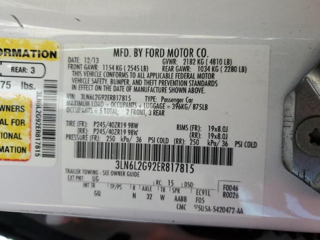 3LN6L2G92ER817815 - 2014 LINCOLN MKZ WHITE photo 12