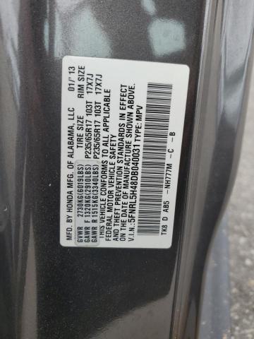 5FNRL5H48DB040031 - 2013 HONDA ODYSSEY EX GRAY photo 13