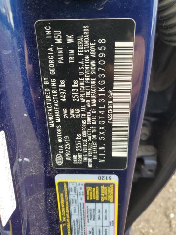 5XXGT4L31KG370958 - 2019 KIA OPTIMA LX 蓝色 照片 12