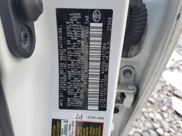 4T1BF1FK5GU208072 - 2016 TOYOTA CAMRY LE 白色 照片 12