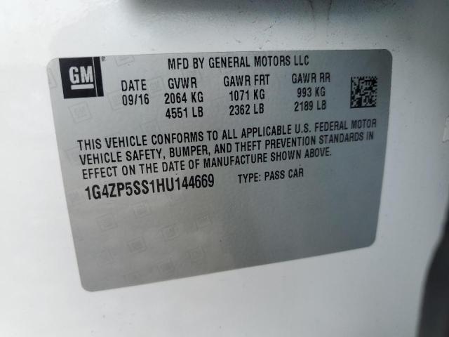 1G4ZP5SS1HU144669 - 2017 BUICK LACROSSE ESSENCE Blanco foto 12