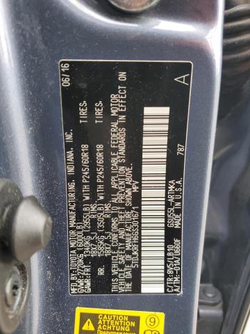 5TDJKRFH6GS301671 - 2016 TOYOTA HIGHLANDER XLE BLUE photo 13