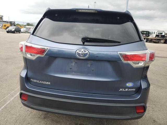 5TDJKRFH6GS301671 - 2016 TOYOTA HIGHLANDER XLE BLUE photo 6