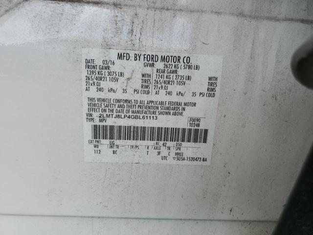 2LMTJ8LP4GBL61113 - 2016 LINCOLN MKX RESERVE WHITE photo 13