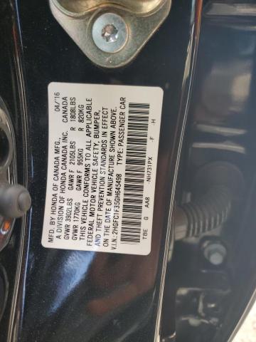 2HGFC1F35GH645498 - 2016 HONDA CIVIC EX BLACK photo 13