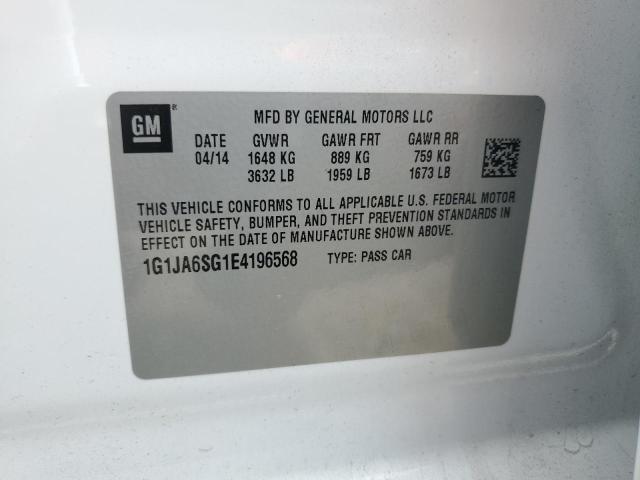 1G1JA6SG1E4196568 - 2014 CHEVROLET SONIC LS WHITE photo 12