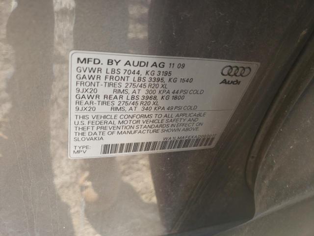 WA1LMAFEXAD003017 - 2010 AUDI Q7 PREMIUM PLUS Gris foto 13