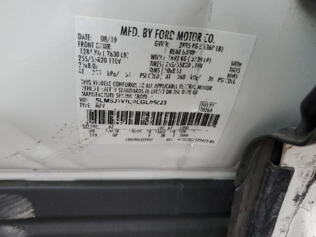 5LM5J7WC9LGL05823 - 2020 LINCOLN AVIATOR RESERVE Biały zdjęcie 13