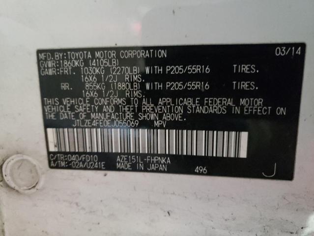 JTLZE4FE0EJ055069 - 2014 TOYOTA SCION XB 白色 照片 12