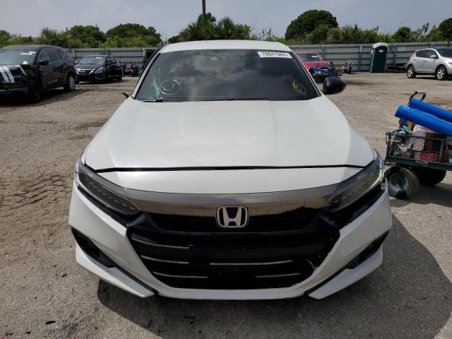 1HGCV1F3XNA083509 - 2022 HONDA ACCORD SPORT WHITE photo 5