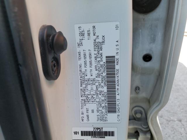 5TFJU4GN8FX080603 - 2015 TOYOTA TACOMA DOUBLE CAB PRERUNNER WHITE photo 12