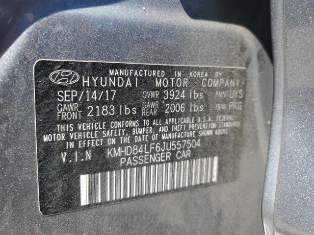 KMHD84LF6JU557504 - 2018 HYUNDAI ELANTRA SEL GRAY photo 13