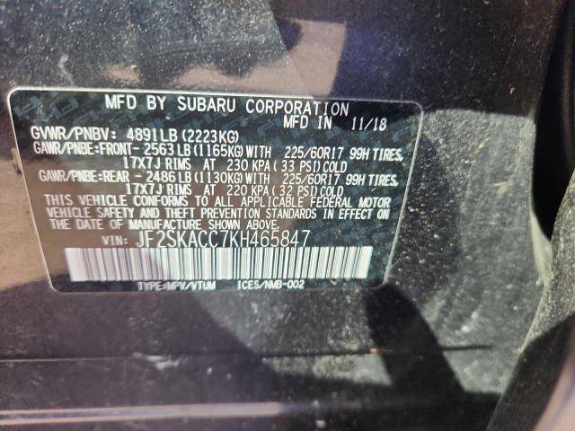 JF2SKACC7KH465847 - 2019 SUBARU FORESTER Գրաֆիտ լուսանկար 13