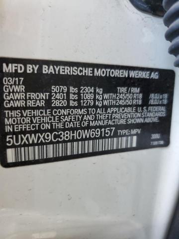 5UXWX9C38H0W69157 - 2017 BMW X3 XDRIVE28I WHITE photo 12