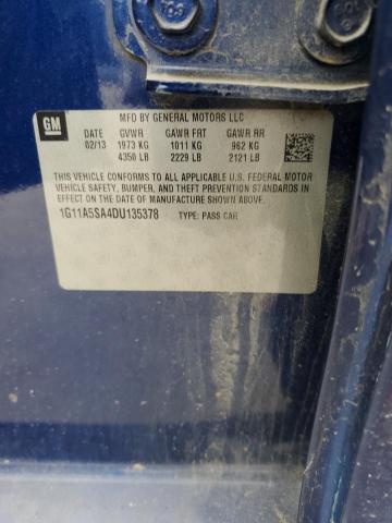 1G11A5SA4DU135378 - 2013 CHEVROLET MALIBU LS BLUE photo 12