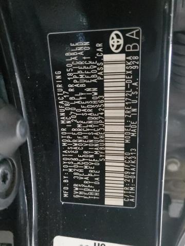 5YFBURHE3JP742563 - 2018 TOYOTA COROLLA L BLACK photo 12