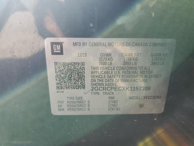 2GCRCPECXK1157309 - 2019 CHEVROLET SILVERADO C1500 LT BLACK photo 12