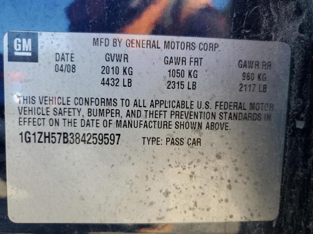 1G1ZH57B384259597 - 2008 CHEVROLET MALIBU 1LT 蓝色 照片 12