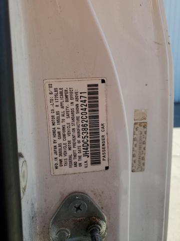 JH4DC53862C042471 - 2002 ACURA RSX WHITE photo 12