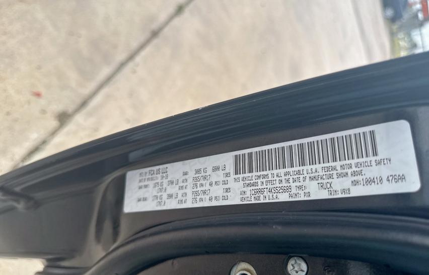 1C6RR6FT4KS525689 - 2019 RAM 1500 CLASS TRADESMAN Қара фото 10