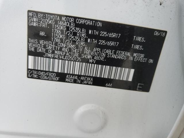 JTMBFREV4JD250125 - 2018 TOYOTA RAV4 LE 白色 照片 13