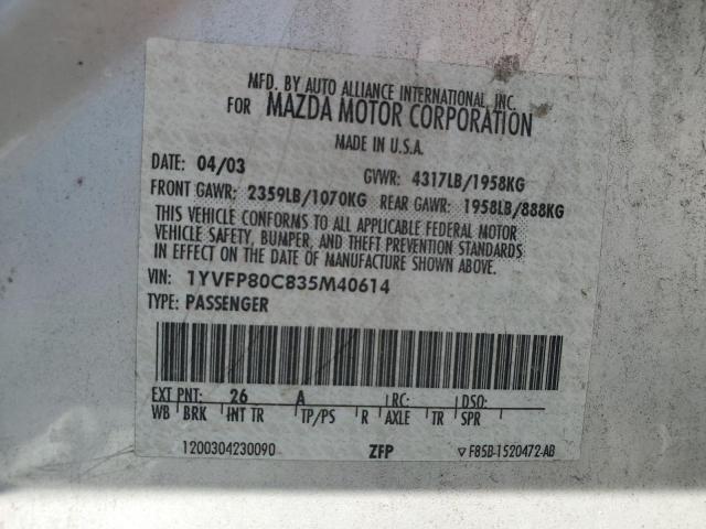 1YVFP80C835M40614 - 2003 MAZDA 6 I 银色 照片 24