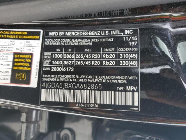 4JGDA5JBXGA682865 - 2016 MERCEDES-BENZ GLE 350 BLACK photo 14