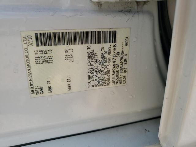 1N4AL2AP2AN470768 - 2010 NISSAN ALTIMA BASE WHITE photo 12