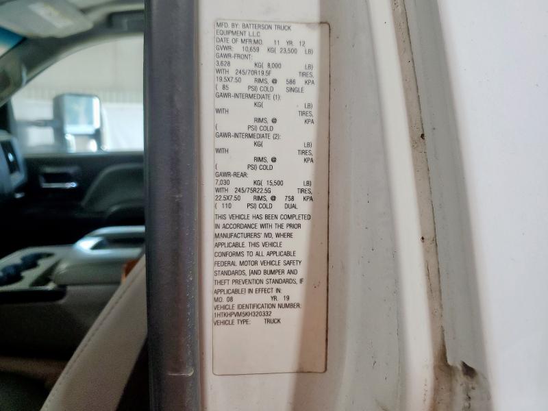 1HTKHPVM5KH320332 - 2019 CHEVROLET SILVERADO MEDIUM DUTY WHITE photo 12
