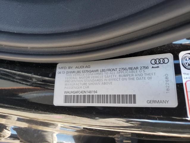 WAUHGAFC4DN148194 - 2013 AUDI A6 PRESTIGE Czarny zdjęcie 12