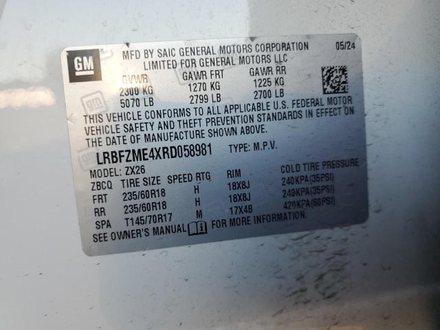 LRBFZME4XRD058981 - 2024 BUICK ENVISION PREFERRED 白色 照片 12