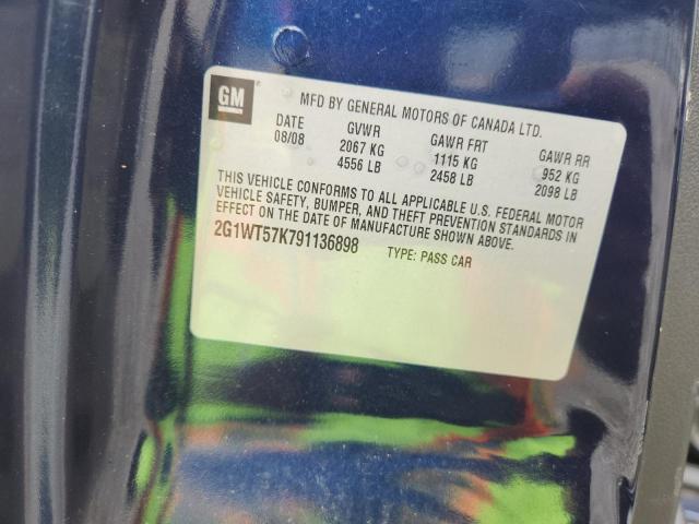 2G1WT57K791136898 - 2009 CHEVROLET IMPALA 1LT 蓝色 照片 12