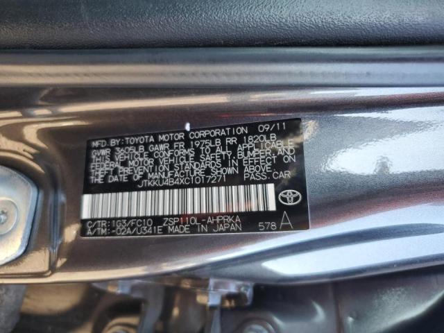 JTKKU4B4XC1017271 - 2012 TOYOTA SCION XD GRAY photo 12