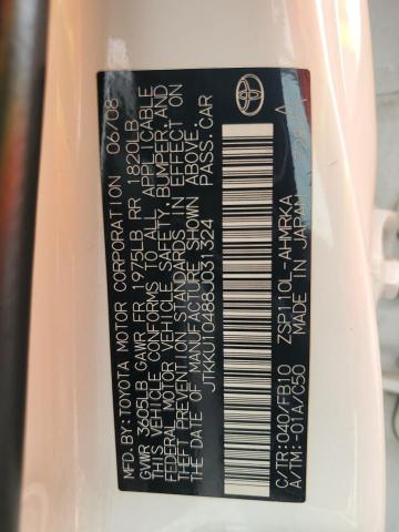 JTKKU10488J031324 - 2008 TOYOTA SCION XD 白色 照片 12