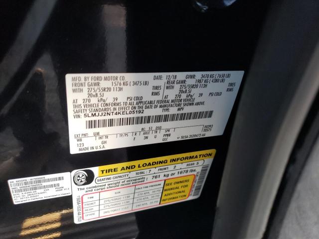 5LMJJ2NT4KEL05192 - 2019 LINCOLN NAVIGATOR Schwarz Foto 14