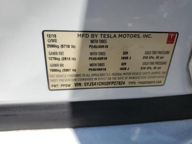 5YJSA1CN5DFP27824 - 2013 TESLA MODEL S Ağ foto 13