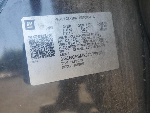 1G1BC5SM2J7179950 - 2018 CHEVROLET CRUZE LS BLACK photo 12