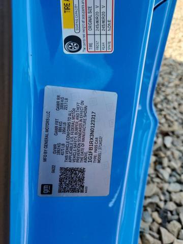 1G1FB1RX3N0123317 - 2022 CHEVROLET CAMARO LS 蓝色 照片 12